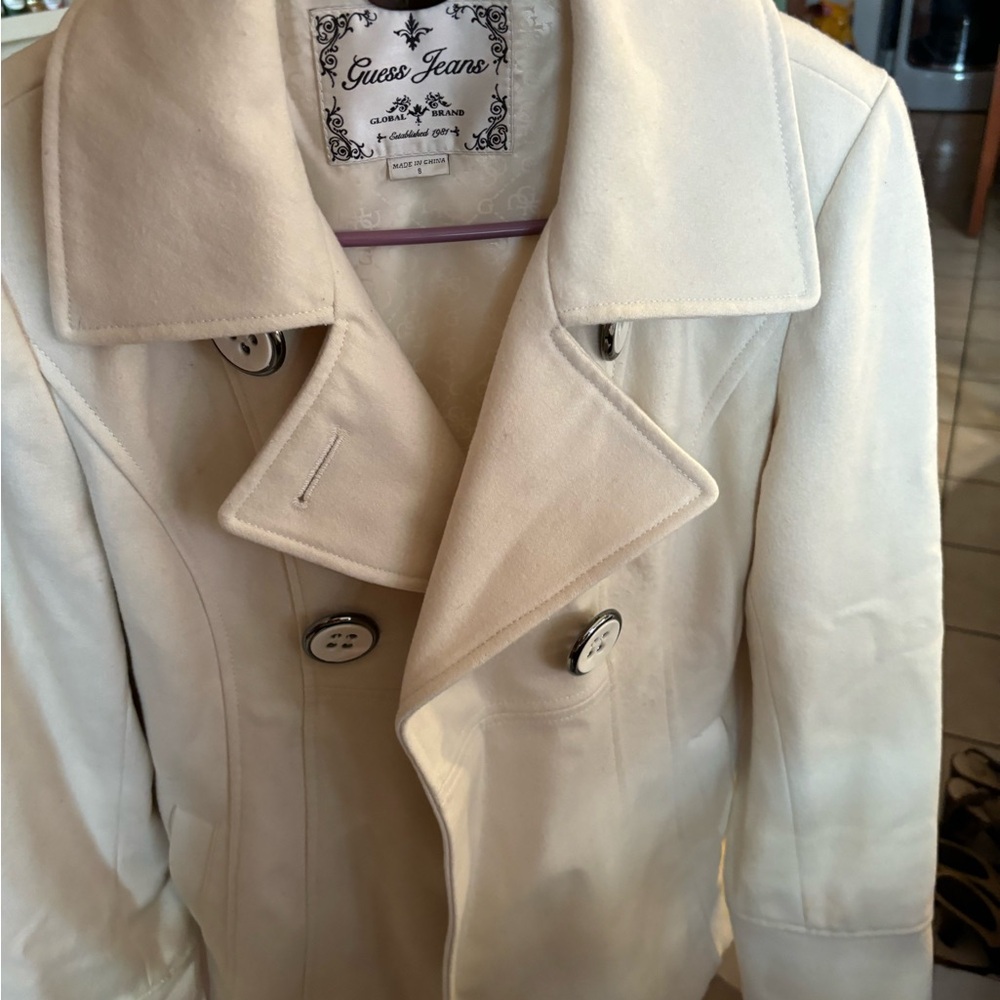 Guess Women's Cream Pea Coat